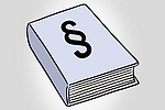 Illustration eines Buches mit dem Symbol für Paragraphen auf dem Deckblatt.