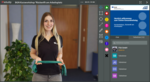 Screenshot: Eine Trainerin zeigt Übungen mit einem Thera-Band im Rahmen eines digitalen Aktionsmoduls